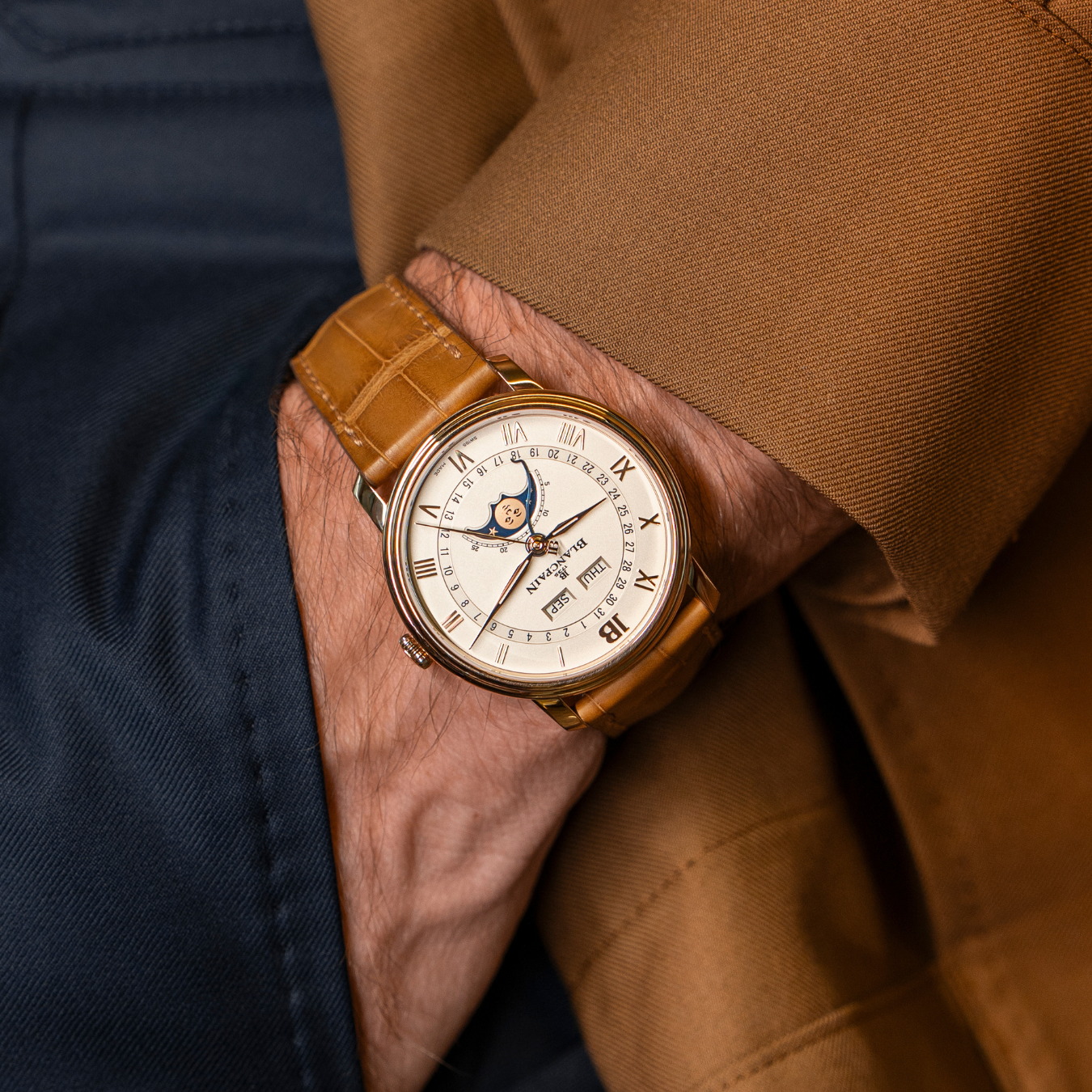 Blancpain Golduhr am Handgelenk