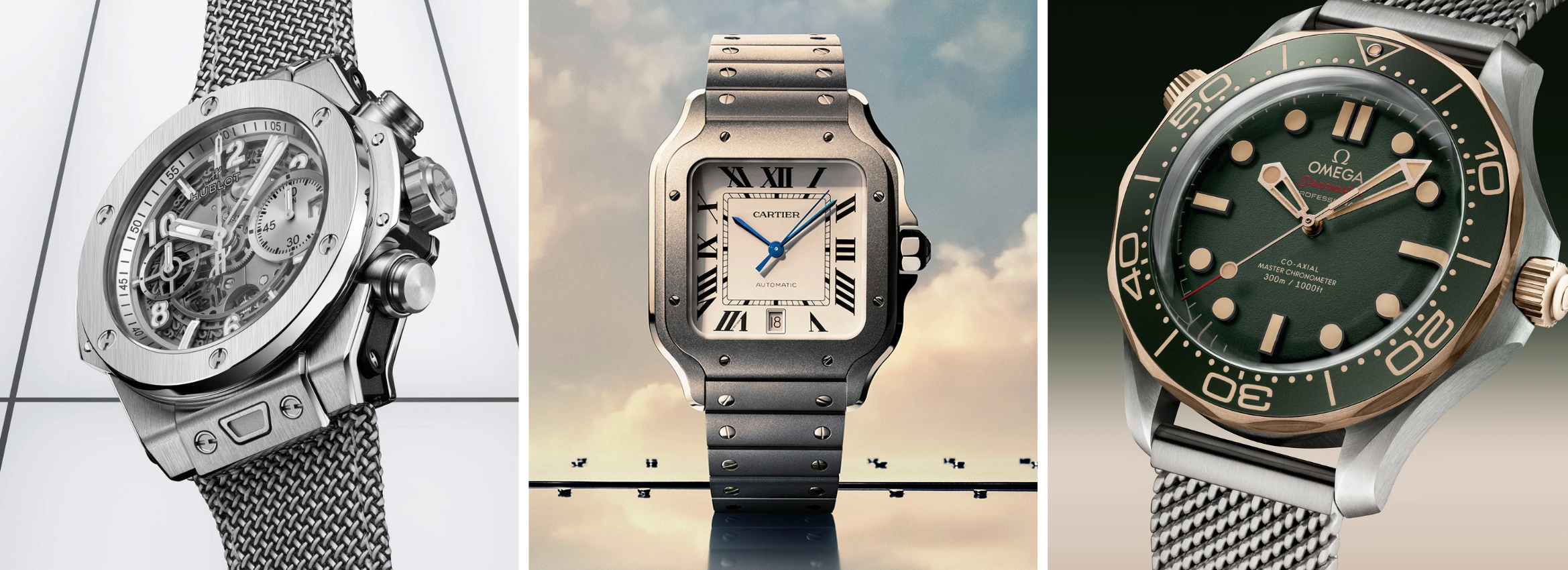 Titanuhren von Hublot, Omega und Cartier