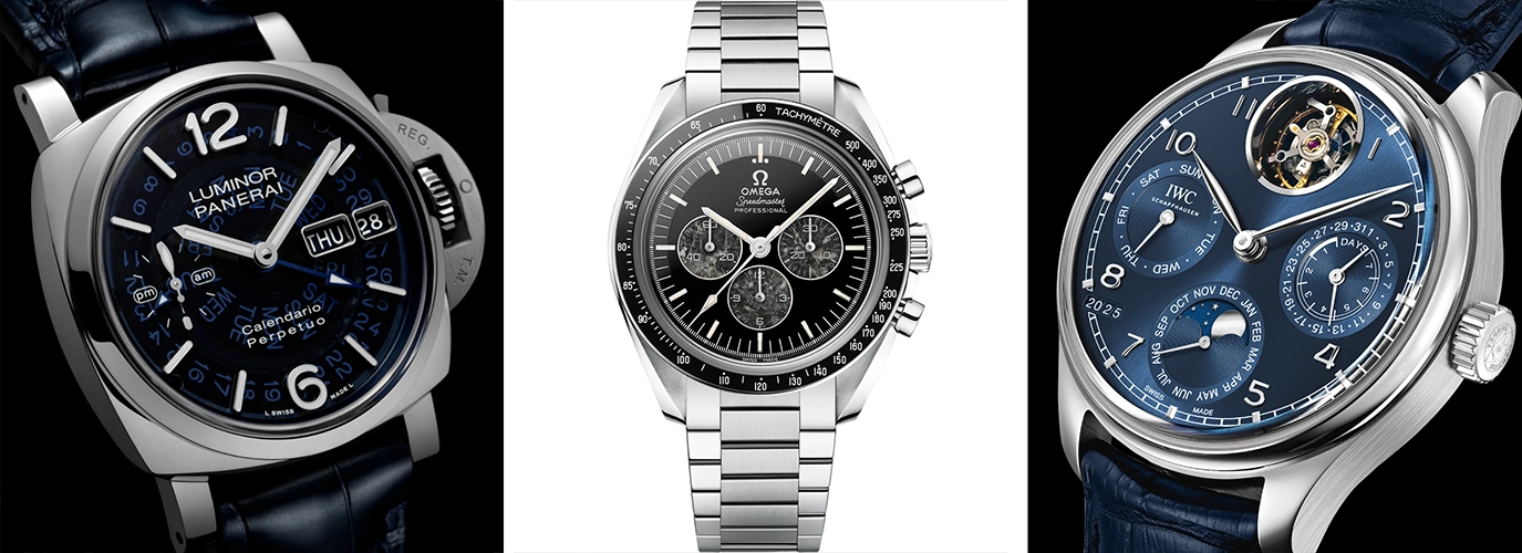 Platinuhren von IWC Schaffhausen, Omega und Panerai